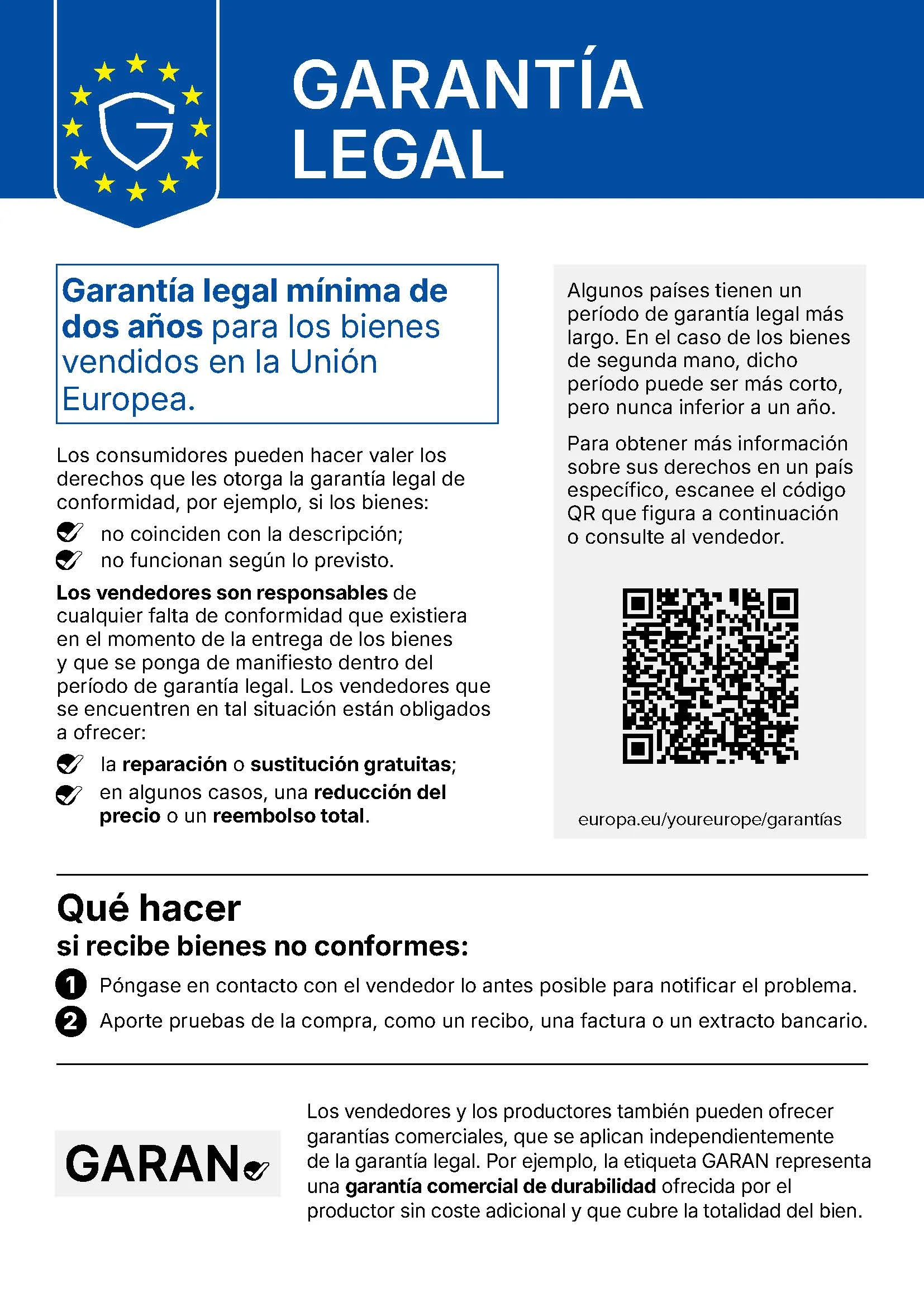 Garantías legales UE